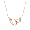 Gold Diamond Interlocking Oval Necklace