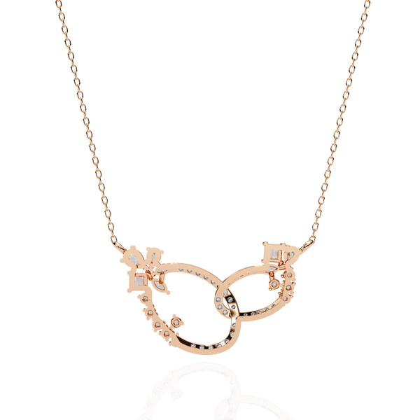 Gold Diamond Interlocking Oval Necklace