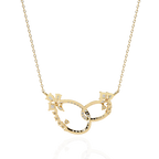 Gold Diamond Interlocking Oval Necklace