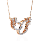 Gold Diamond Interlocking Oval Necklace