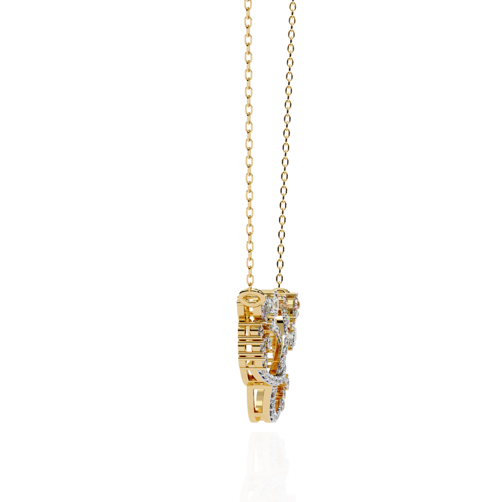 Gold Diamond Interlocking Oval Necklace