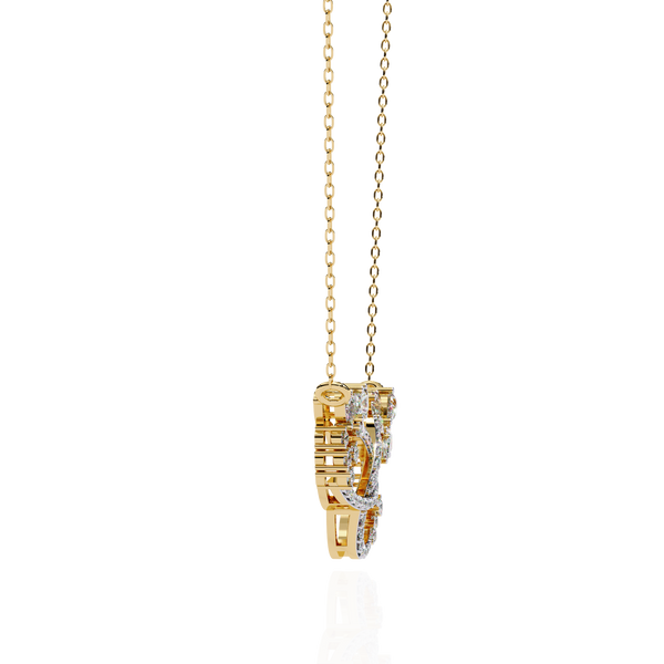 Gold Diamond Interlocking Oval Necklace