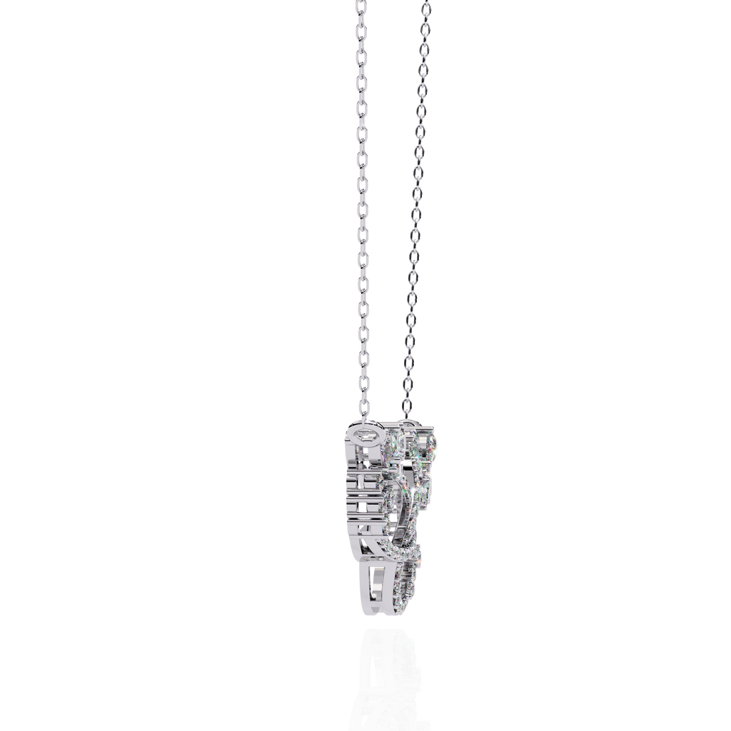 Gold Diamond Interlocking Oval Necklace
