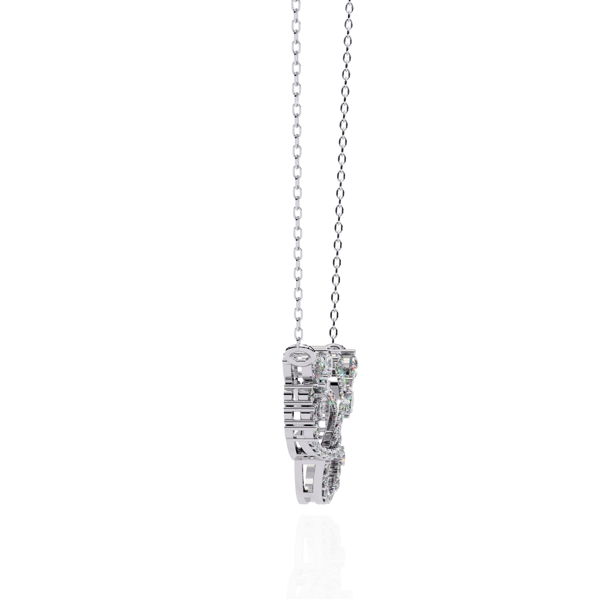 Gold Diamond Interlocking Oval Necklace