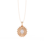 Rose Gold Soleil Double Halo Diamond Necklace
