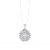 Elegant oval and round diamond pendant