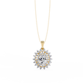 Elegant oval and round diamond pendant