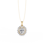 Elegant oval and round diamond pendant