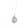 Elegant oval and round diamond pendant