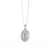 Elegant oval and round diamond pendant