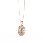 Rose Gold Soleil Double Halo Diamond Necklace