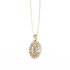Elegant oval and round diamond pendant