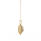 Elegant oval and round diamond pendant