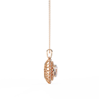 Rose Gold Soleil Double Halo Diamond Necklace