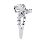 White Gold Heart Diamond Tiara Crown Ring