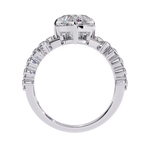 White Gold Heart Diamond Tiara Crown Ring