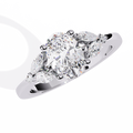 White Gold Oval Diamond Marquise Cluster Shoulder Ring