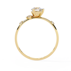 Gold Round Diamond Solitaire Ring with Scattered Accent Diamonds