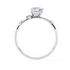 White Gold Round Solitaire Scattered Accent Ring