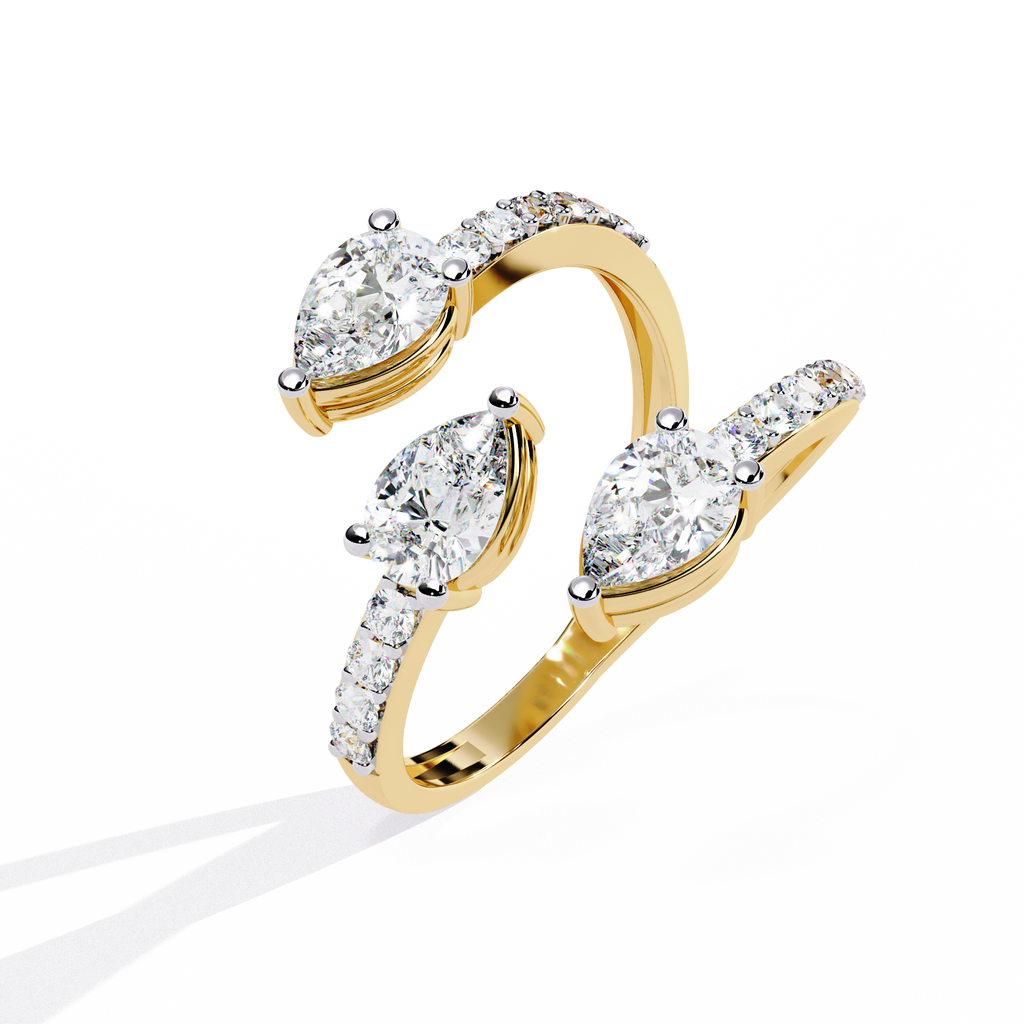 Twin Pear Wrap Lab Grown Diamond Ring