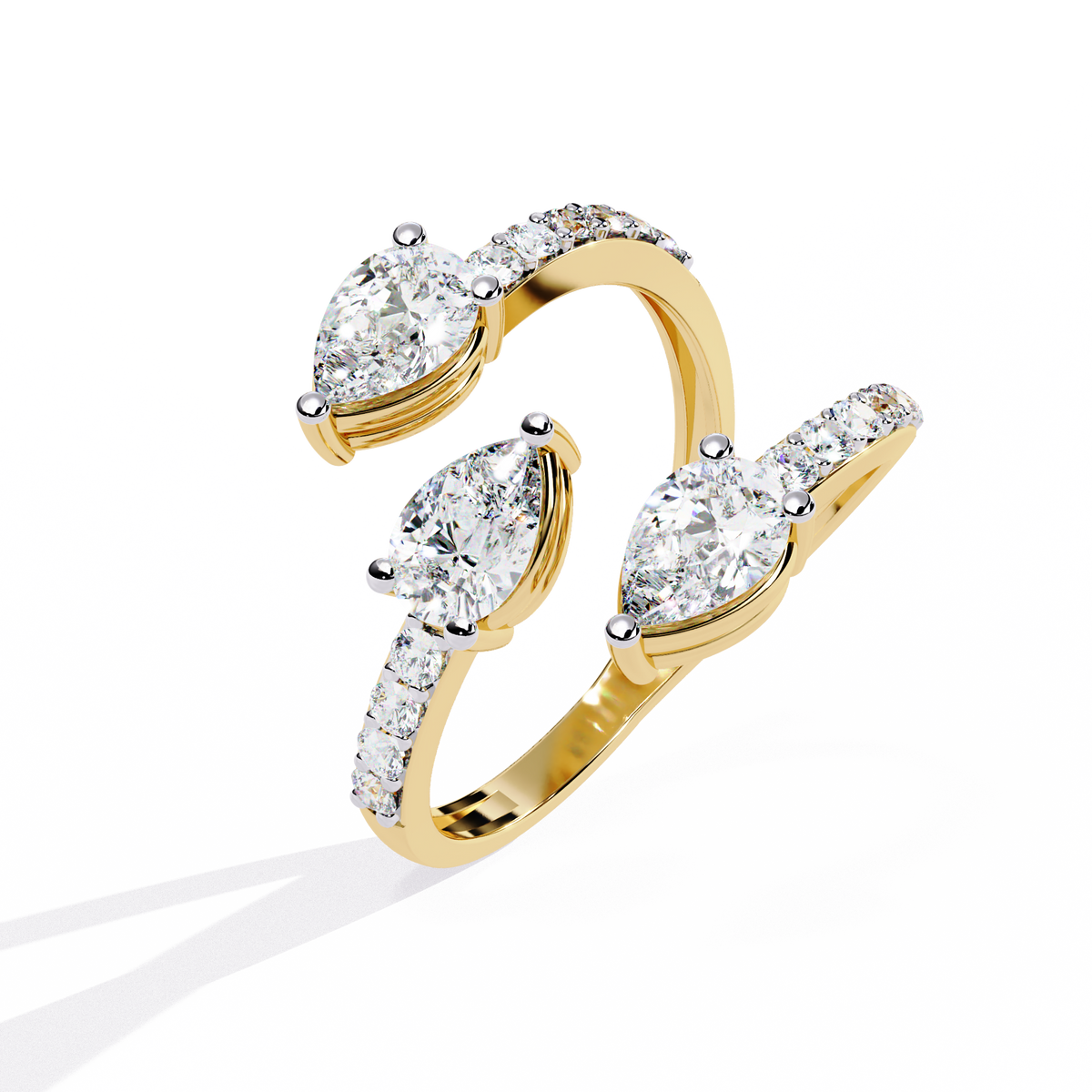 Twin Pear Wrap Lab Grown Diamond Ring
