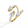 Twin Pear Wrap Lab Grown Diamond Ring