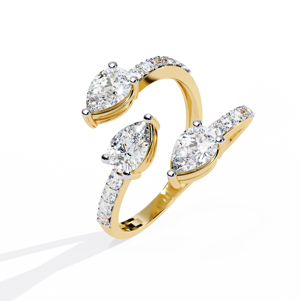 Twin Pear Wrap Lab Grown Diamond Ring