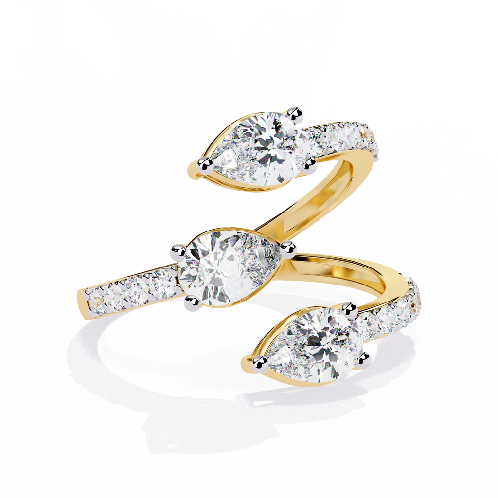 Twin Pear Wrap Lab Grown Diamond Ring