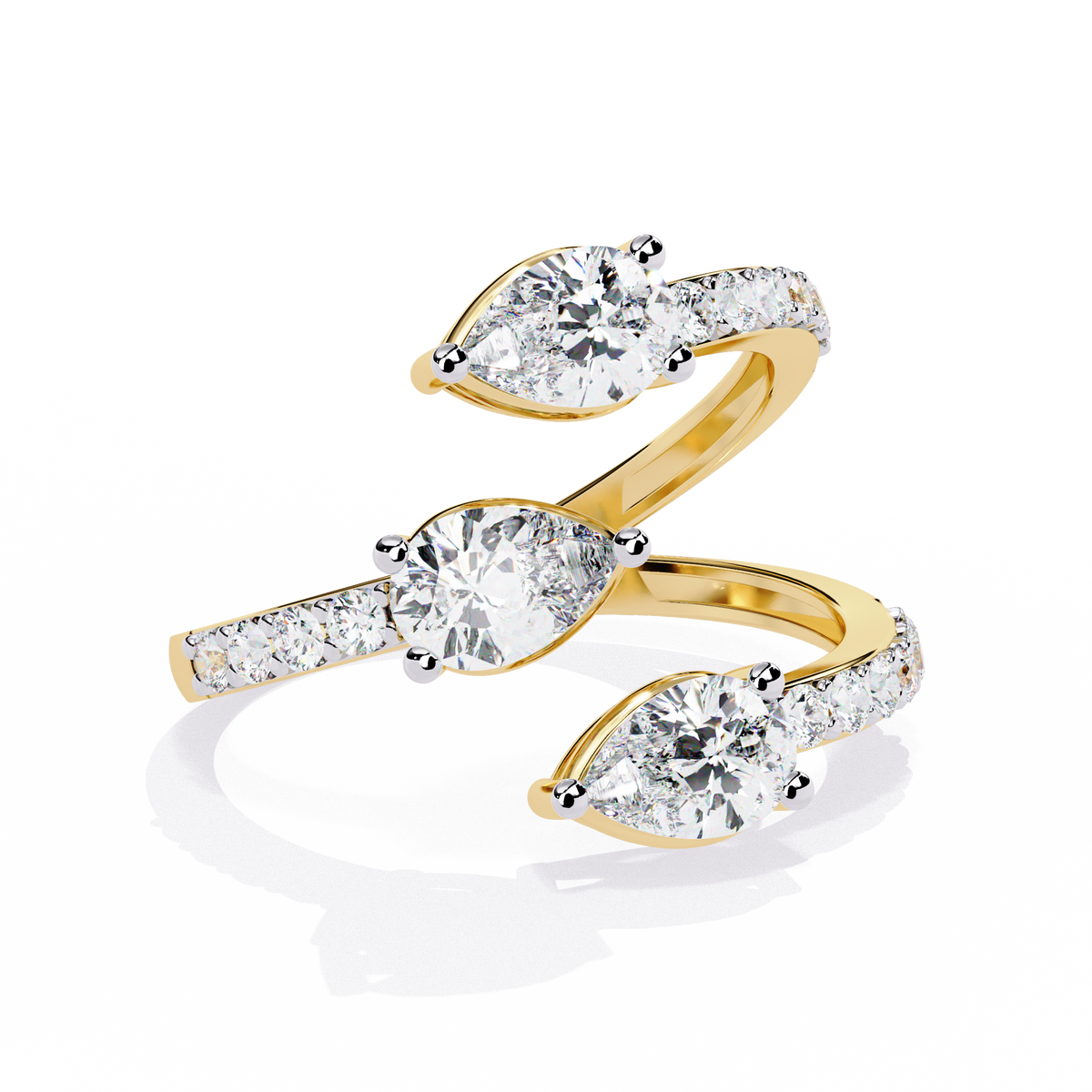 Twin Pear Wrap Lab Grown Diamond Ring