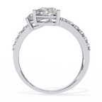 White Gold Three Pear Diamond Open Wrap Ring