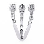 White Gold Three Pear Diamond Open Wrap Ring