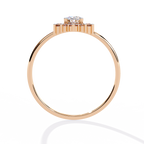 Gold Oval Diamond Starburst Halo Ring