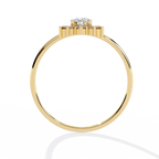 Gold Oval Diamond Starburst Halo Ring