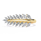 Gold Marquise Diamond Leaf Vine Wrap Ring