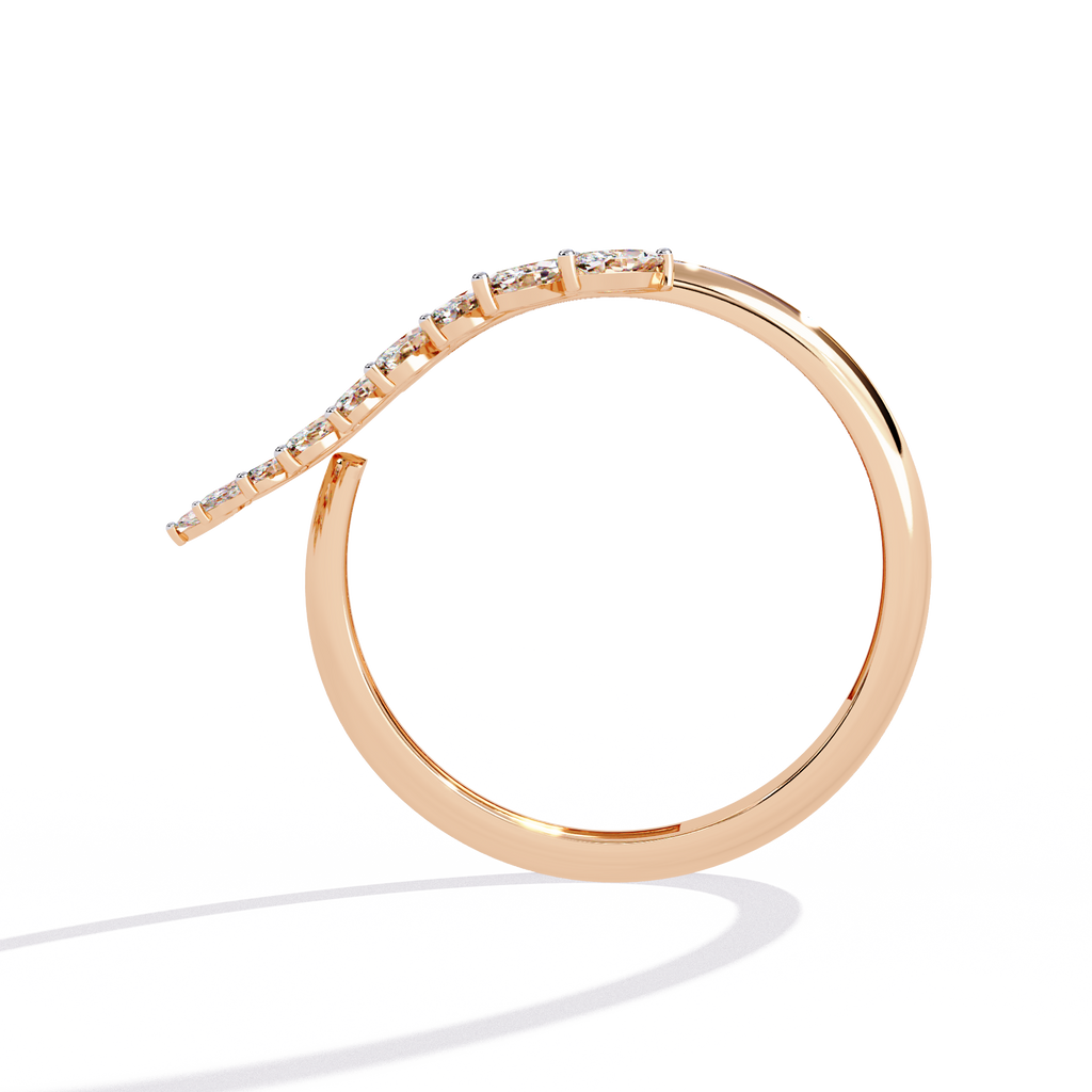 Gold Marquise Diamond Leaf Vine Wrap Ring