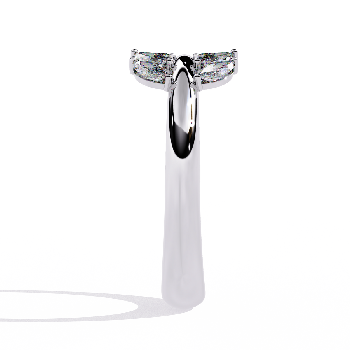 Gold Marquise Diamond Leaf Vine Wrap Ring