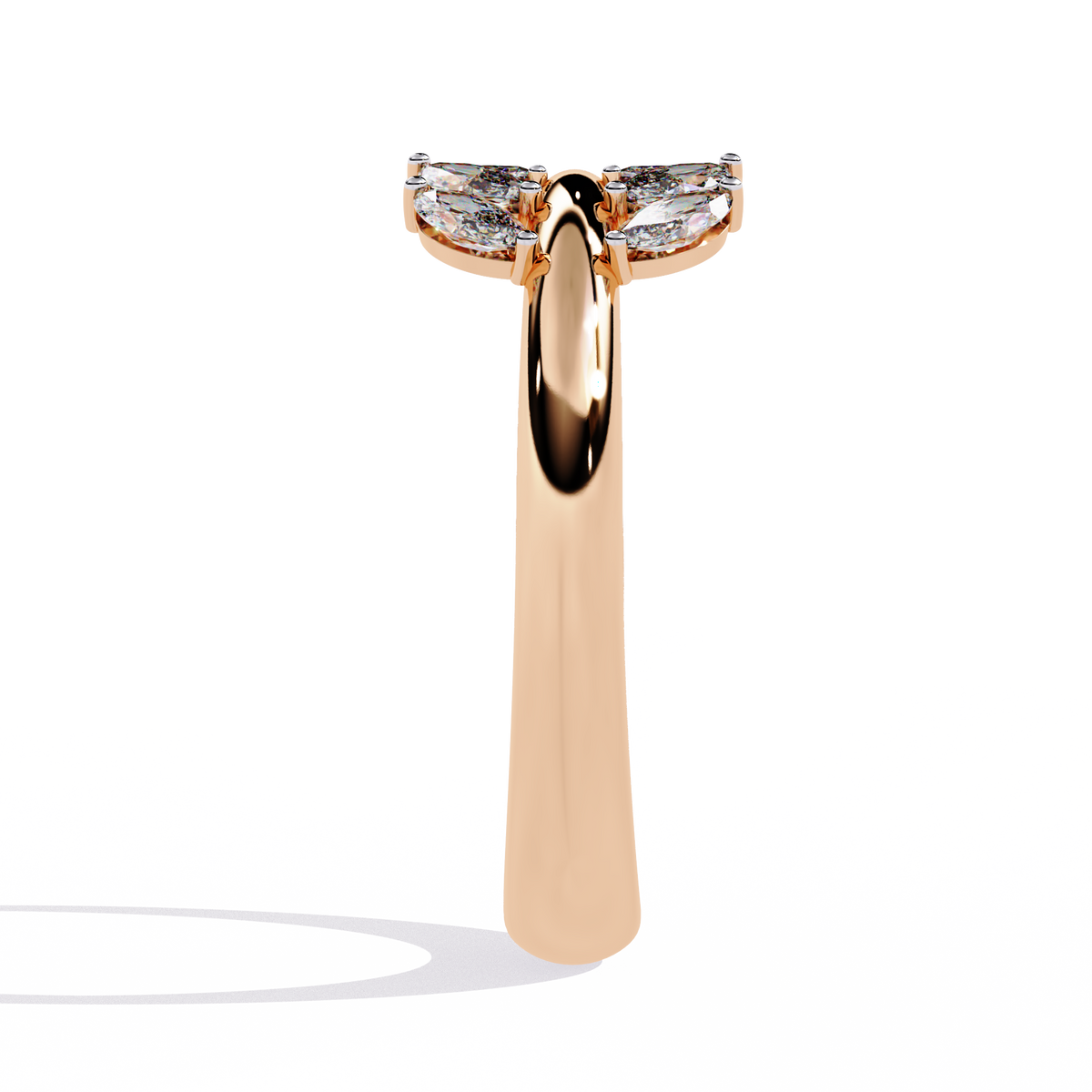 Gold Marquise Diamond Leaf Vine Wrap Ring