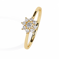 Gold Round Diamond Floral Cluster Ring