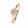 Gold Diamond Cluster Flower Ring