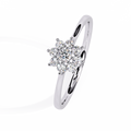 White Gold Round Diamond Floral Cluster Ring