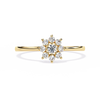 Gold Diamond Cluster Flower Ring