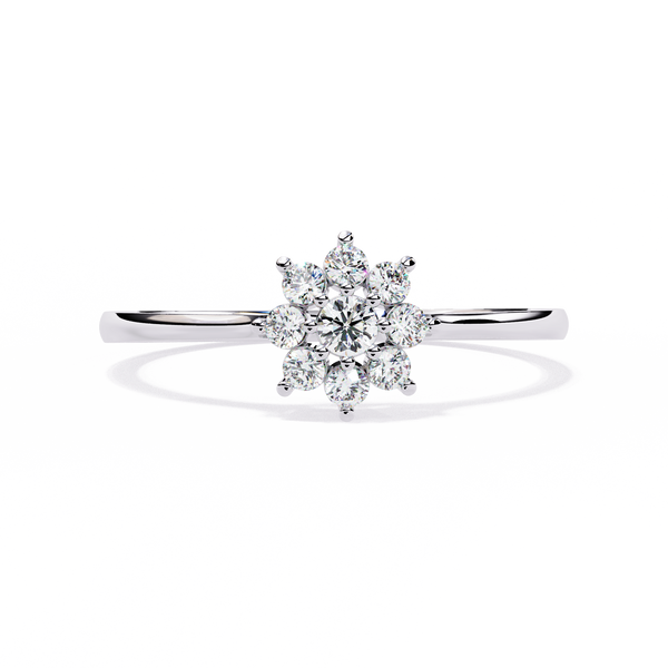 Diamond Floral Cluster Ring