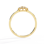 Gold Round Diamond Floral Cluster Ring