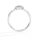 White Gold Round Diamond Floral Cluster Ring