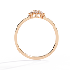 Gold Round Diamond Floral Cluster Ring