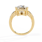Gold Pear Diamond East-West Crossover Ring