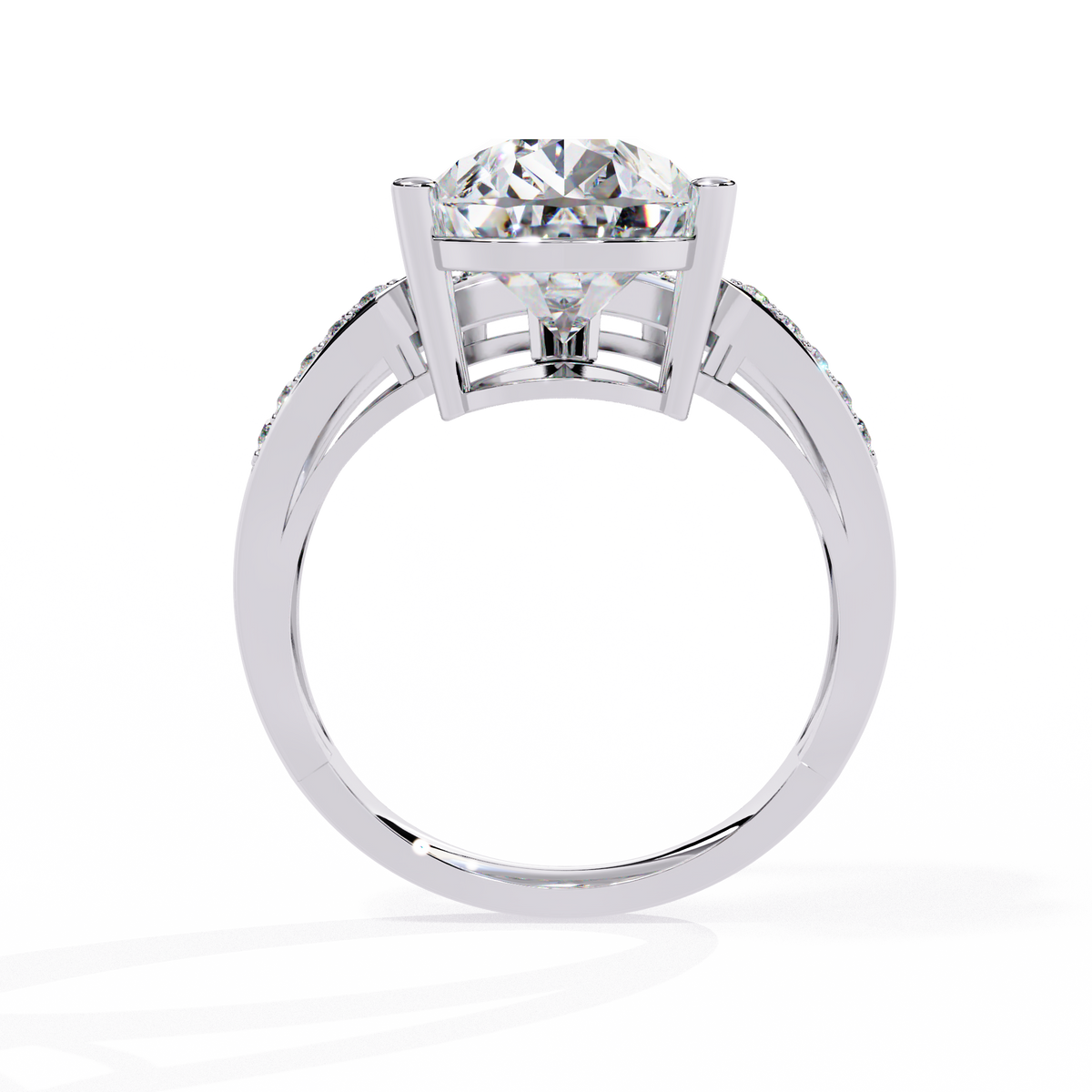Gold Pear Diamond East-West Crossover Ring