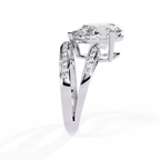 Gold Pear Diamond East-West Crossover Ring