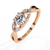 Rose Gold Round Diamond Marquise Vine Twist Ring