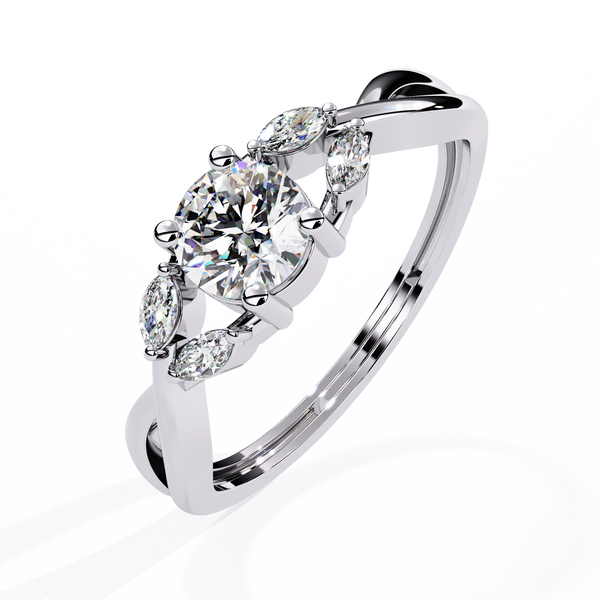Pear Solitaire Ring